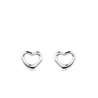 BOUCLES D'OREILLES EN OR BLANC EN FORME DE CŒUR - BOUCLES D'OREILLES EN OR BLANC - BOUCLES D'OREILLES