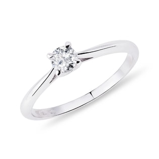 GENTLE RING IN WHITE GOLD WITH BRILLIANT - SOLITAIRE ENGAGEMENT RINGS - ENGAGEMENT RINGS