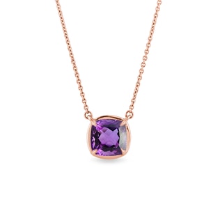 AMETHYST NECKLACE IN ROSE GOLD - AMETHYST NECKLACES - NECKLACES