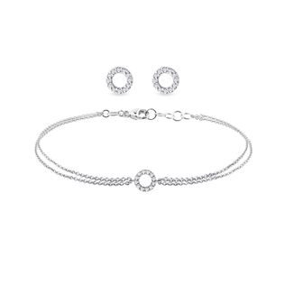 DIAMOND CIRCLE JEWELRY SET IN WHITE GOLD - DIAMOND SETS - FINE JEWELRY