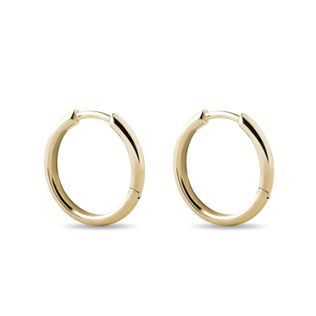 KRUHOVÉ NÁUŠNICE VE ŽLUTÉM ZLATĚ O PRŮMĚRU 16 MM - ZLATÉ NÁUŠNICE - NÁUŠNICE