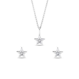 DIAMOND WHITE GOLD STAR JEWELRY SET - JEWELRY SETS - FINE JEWELRY