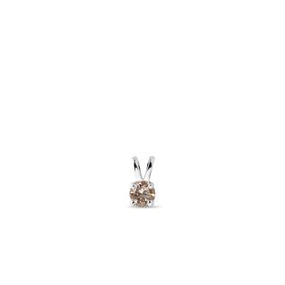 PENDENTIF DIAMANT CHAMPAGNE EN OR BLANC - PENDENTIFS - COLLIERS