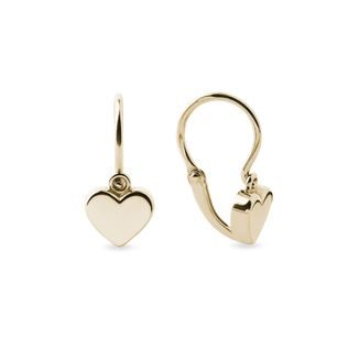 CHILDREN'S HEART SHAPED EARRINGS IN YELLOW GOLD - CHILDREN'S EARRINGS - EARRINGS