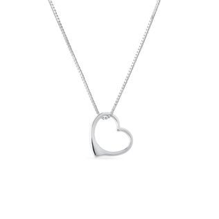 HEART-SHAPED NECKLACE IN WHITE GOLD - WHITE GOLD NECKLACES - NECKLACES