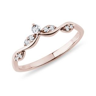 RING AUS ROSÉGOLD MIT KLEINEN DIAMANTEN IM BRILLANTSCHLIFF - RINGE DIAMANT - RINGE