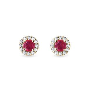 Ruby earrings with diamonds