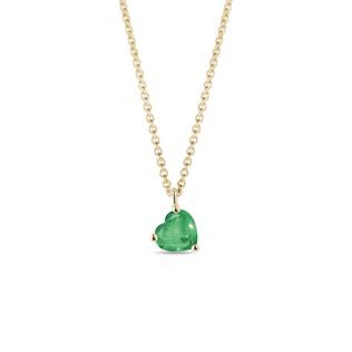 HEART SHAPED EMERALD PENDANT NECKLACE IN GOLD - EMERALD NECKLACES - NECKLACES