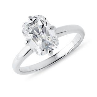 OLD MINE DIAMOND RING IN WHITE GOLD - RINGS WITH LAB-GROWN DIAMONDS - ENGAGEMENT RINGS