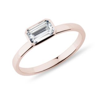 ROSÉGOLDRING MIT LABORDIAMANT IM SMARAGDSCHLIFF - RINGE MIT LAB GROWN DIAMANTEN - VERLOBUNGSRINGE