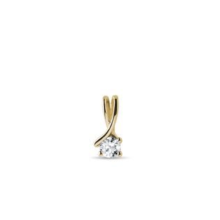 PENDENTIF RUBAN EN OR JAUNE AVEC DIAMANTS - PENDENTIFS - COLLIERS