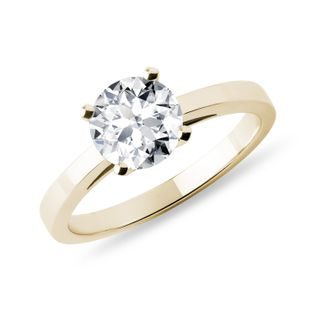 VERLOBUNGSRING AUS GELBGOLD MIT 1 CT DIAMANT - VERLOBUNGSRINGE MIT BRILLANT - VERLOBUNGSRINGE