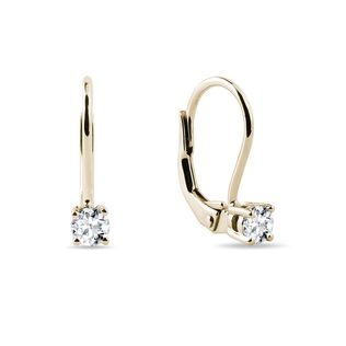 YELLOW GOLD EARRINGS WITH DIAMONDS - DIAMOND EARRINGS - EARRINGS