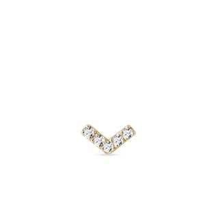 EINZELNER V-FÖRMIGER DIAMANTOHRRING IN GELBGOLD - OHRRINGE DIAMANT - OHRRINGE