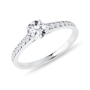 VERLOBUNGSRING AUS 14KT WEISSGOLD MIT 0,5 CT DIAMANT - VERLOBUNGSRINGE DIAMANTEN - VERLOBUNGSRINGE