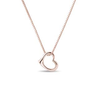 HEART-SHAPED NECKLACE IN ROSE GOLD - ROSE GOLD NECKLACES - NECKLACES