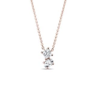 JEMNÝ NÁHRDELNÍK CLUSTER S DIAMANTY V RŮŽOVÉM 14K ZLATĚ - NÁHRDELNÍKY S DIAMANTY - NÁHRDELNÍKY