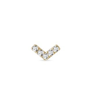 EINZELNER V-FÖRMIGER DIAMANTOHRRING IN GELBGOLD - OHRRINGE DIAMANT - OHRRINGE