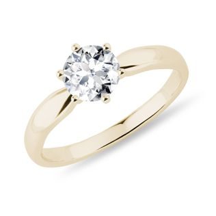 DIAMANTRING IM BRILLANTSCHLIFF AUS 14KT GELBGOLD - VERLOBUNGSRINGE MIT BRILLANT - VERLOBUNGSRINGE