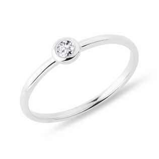 BAGUE LUNETTE EN OR BLANC ET DIAMANT - TAILLE BRILLANT - BAGUES DE FIANÇAILLES