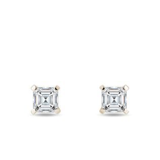OHRRINGE MIT ASSCHER-DIAMANT IN GELBGOLD - OHRSTECKER DIAMANT - OHRRINGE