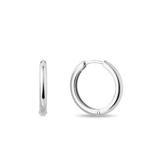 16 MM HOOP EARRINGS IN WHITE GOLD - WHITE GOLD EARRINGS - EARRINGS