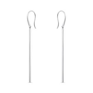 WHITE GOLD BAR THREADER EARRINGS - WHITE GOLD EARRINGS - EARRINGS