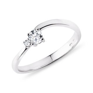 DIAMOND WAVE RING IN WHITE GOLD - DIAMOND RINGS - RINGS