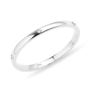 White Gold Ring with Five Diamonds