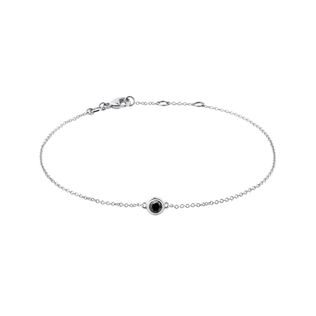 BRACELET WITH BLACK DIAMOND IN WHITE GOLD - DIAMOND BRACELETS - BRACELETS