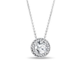 HALO-HALSKETTE MIT 1 CT LABORDIAMANT IN WEISSGOLD - KETTEN MIT DIAMANTEN - KETTEN