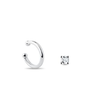 WEISSGOLDENER EINZELNER EAR CUFF - SCHMUCK SETS DIAMANT - SCHMUCK