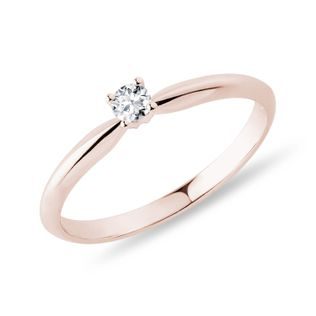 DAINTY ROSE GOLD ENGAGEMENT RING - BRILLIANT CUT DIAMOND ENGAGEMENT RINGS - ENGAGEMENT RINGS