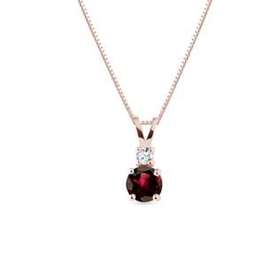 Garnet necklace in 14k rose gold