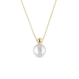 Necklace with Pearl in Yellow Gold