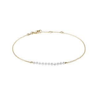 KETTENARMBAND MIT PERLEN AUS 14 KT GELBGOLD - PERLEN ARMBÄNDER - PERLEN