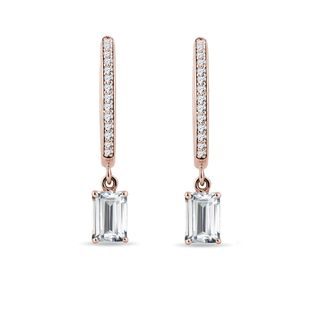 EMERALD CUT MOISSANITE EARRINGS IN ROSE GOLD - ROSE GOLD EARRINGS - EARRINGS