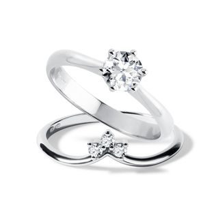 RINGSET MIT LABORDIAMANTEN IN WEISSGOLD - TRAURING- UND VERLOBUNGSSETS - VERLOBUNGSRINGE