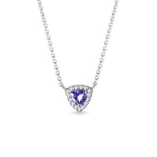 Necklace with Tanzanite and Brilliants in White Gold