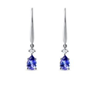 PADLOCKS EARRINGS MADE OF WHITE GOLD WITH TANZANITE - TANZANITE EARRINGS - EARRINGS