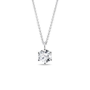 ANHÄNGER AUS WEISSGOLD MIT EINEM HALBEN KARAT DIAMANT IM BRILLANTSCHLIFF - KETTEN MIT DIAMANTEN - KETTEN