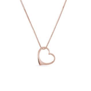 HEART-SHAPED NECKLACE IN ROSE GOLD - ROSE GOLD NECKLACES - NECKLACES