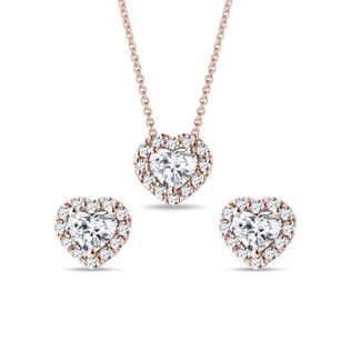 HERZ-SCHMUCKSET MIT DIAMANTEN IN ROSÉGOLD - SCHMUCK SETS DIAMANT - SCHMUCK