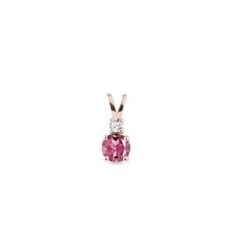 ANHÄNGER MIT TURMALIN UND DIAMANT AUS ROSÉGOLD - ANHÄNGER - KETTEN