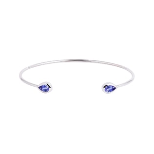 TANZANITE CUFF BRACELET IN WHITE GOLD - CUFF BRACELETS - BRACELETS