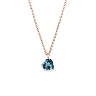 HEART-SHAPED TOPAZ PENDANT IN 14K ROSE GOLD - TOPAZ NECKLACES - NECKLACES