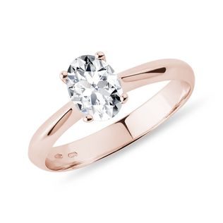 OVAL CUT DIAMOND ENGAGEMENT RING IN ROSE GOLD - ENGAGEMENT DIAMOND RINGS - ENGAGEMENT RINGS