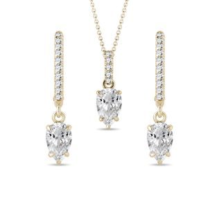 14K YELLOW GOLD JEWELRY SET WITH LAB GROWN DIAMONDS - JEWELRY SETS - FINE JEWELRY