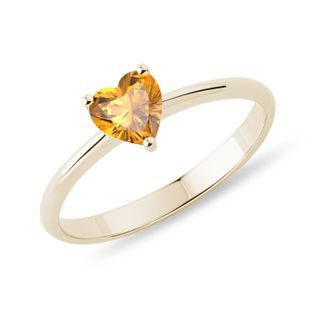 HERZRING MIT CITRIN IN GELBGOLD - RINGE CITRIN - RINGE