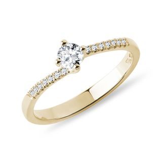 RING WITH SMALL DIAMONDS IN YELLOW GOLD - DIAMOND ENGAGEMENT RINGS - ENGAGEMENT RINGS